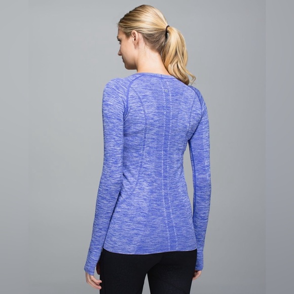 Lululemon | Swiftly Tech Long Sleeve CrewSpace Dye Heather Pigment Blue Size 12 - Picture 8 of 15